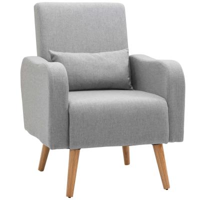 HOMCOM Nordic Armchair Sofa Chair, 72W x 77D x 93Hcm-Grey