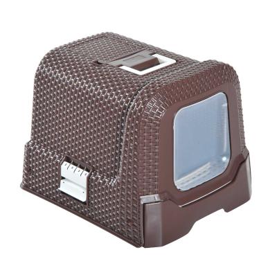 PawHut Cats PP Pull-Out Litter Box Dome with Scoop Coffee