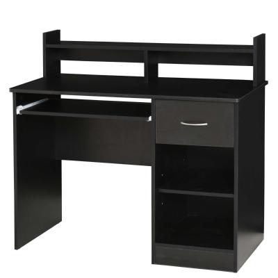 HOMCOM biurko komputerowe biurko biurko gamingowe, biurko do komputera z szufladą płyta wiórowa E1 czarny 104 x 48 x 95,5 cm