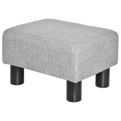 HOMCOM Polyester Upholstered Footstool Grey