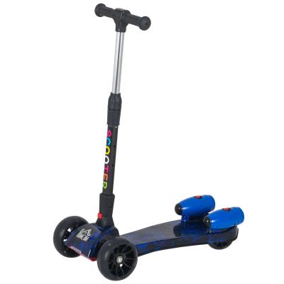 HOMCOM Kids Tri-Wheel Plastic E-Scooter w/ Engine-Look Water Spray Blue