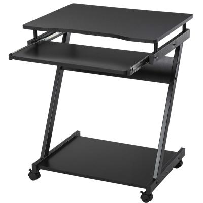 HOMCOM Particle Board Rolling Computer Desk w/ Wheel Lock - White