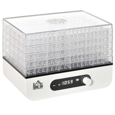 HOMCOM Dörrgerät Dörrautomat mit 5 Einlegefächer 72 Stunden Timer 400 Watt Weiß