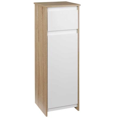 kleankin Badezimmerschrank 2-stufig Naturholz Weiß