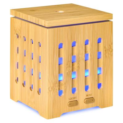 HOMCOM Aroma-Diffusor mit einem Gehäuse aus Bambus 10,2 cm x 10,2 cm x 13 cm