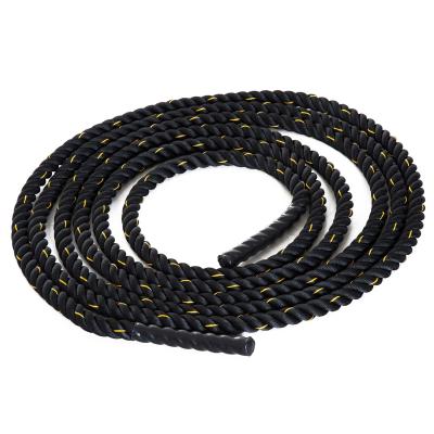HOMCOM Trainingsseil Fitnessseil mit wärmen schrumpfenden Griffen Polyester Ø38mmx9m