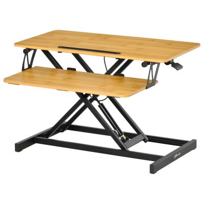 Vinsetto Sitz-Steh-Schreibtisch Steharbeitsplatz
Stehpult Monitorständer Höhenverstellbar Stahl Spanplatten Natur 80 x 40 x 13,5-51 cm