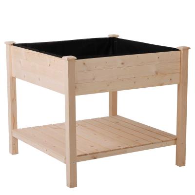 Outsunny Elevated Garden Planting Bed Stand Outdoor Flower Box w/ Storage Shelf