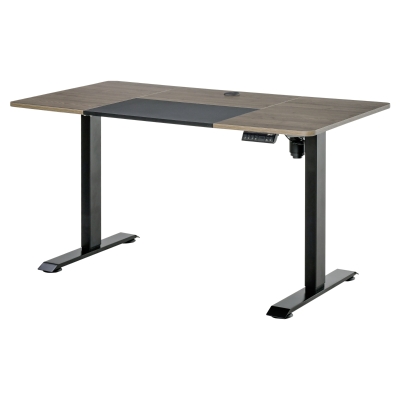 Vinsetto biurko elektryczne biurko komputerowe biurko z regulacją wysokości stół biurowy metal płyta wiórowa kolor naturalny + czarny 140 x 70 x 72-116 cm