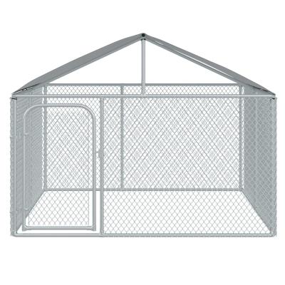 PawHut Perrera de Exterior con Toldo Jaula para Perros Mascotas de Metal Galvanizado con Cerradura para Jardín Patio 230x230x172 cm Plata