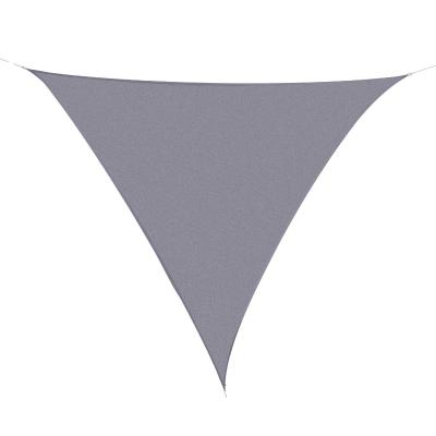 Outsunny Toldo vela Triangular 4x4x4 metros Toldo tipo Sombrilla Parasol Triángulo de Poliéster para Jardín Playa Camping Color Gris
