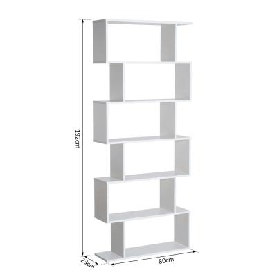 HOMCOM Estantería Librería 6 Estantes Comedor Salón Diseño Moderno Montaje de Pared 80x23x192cm Madera
