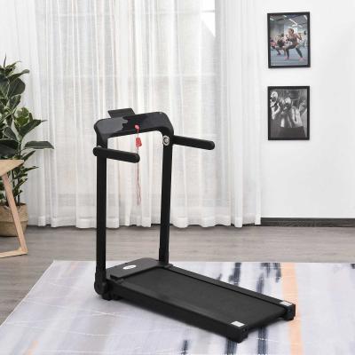 HOMCOM Cinta de Correr y Caminar Eléctrica Motorizada 500W con 4 Pantallas LED Paro de Emergencia Plana Inteligente Velocidad entre 1-10Km/h Color Negro 64x125x119 cm