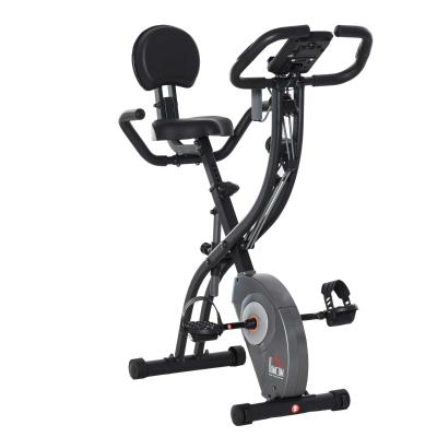 HOMCOM Bicicleta Estática Plegable con Volante de Inercia de 1,5 kg Sensor de Pulso Pantalla LCD Resistencia Ajustable de 8 Niveles y Sillín Regulable 107x53x107 cm Negro