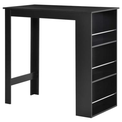 HOMCOM Mesa de Bar de Bistró con 3 Estantes y Barandillas Estilo Moderno para Cocina Comedor Salón Estructura de Melamina 112x57x106 cm Negro