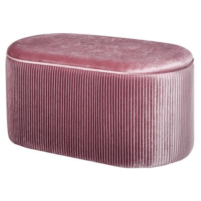 HOMCOM Banco con Espacio de Almacenamiento Otomana Taburete con Asiento Acolchado para Sala de Estar Dormitorio Pasillo Carga Máx. 120 kg 81x40x41 cm Rosa