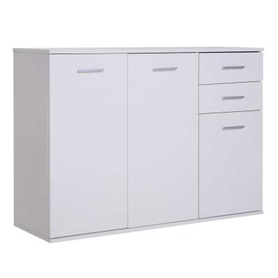 HOMCOM Armario Gabinete Mueble Organizador de Almacenaje Multiusos de Comedor Salón con Puertas y Cajones 106x35x76cm