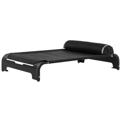 PawHut Cama Elevada para Mascotas Perros Gatos Tela Transpirable con Almohada Extraíble Exterior Interior Jardín Terraza 91x60x23 cm Negro