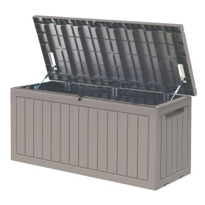 Outsunny Baúl de Almacenamiento Exterior 290L con Asas y Ruedas Incorporados Candado Arcón para Patio Jardín Piscina Carga Máx. 50 kg 124x52,5x56,5 cm Gris Claro