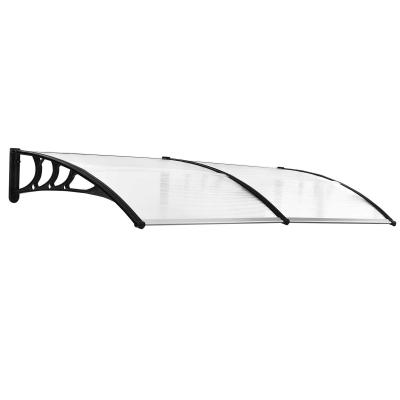 Outsunny Tejadillo de Protección 195x80 cm Marquesina para Puertas y Ventanas contra Sol y Lluvia con Paneles de Policarbonato Barras de Aleación de Aluminio Transparente