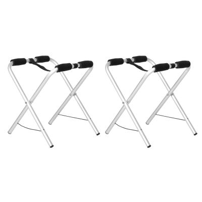 HOMCOM Set de 2 Soportes de Kayak Plegables Estante de Almacenamiento de Aluminio Bastidores Universales para Conoa Barco Carga Máx. 75 kg 44x43,3x42 cm Plata