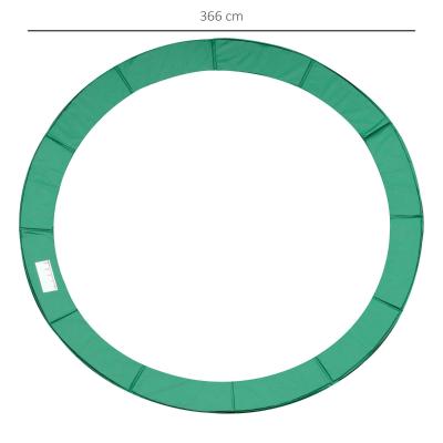 HOMCOM Cojín Cubierta de Protección Borde Resorte para Cama Elástica Trampolín Redondo Diámetro Ø366 cm Verde