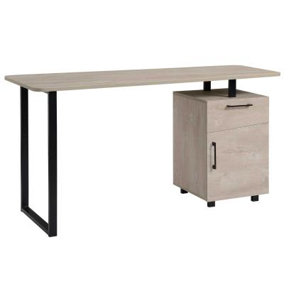 HOMCOM Mesa Escritorio con Cajón y Armario con Balda Ajustable Mesa para Ordenador Multiusos de Canto Redondo 150x60x76 cm Madera Natural