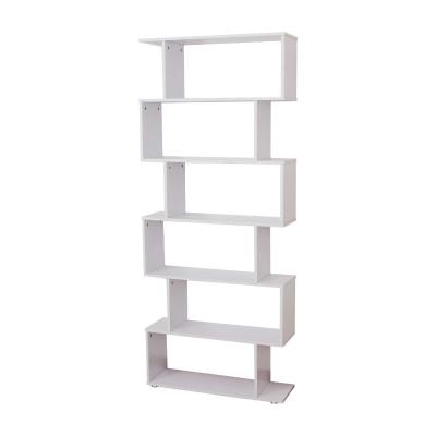 HOMCOM Estanteria Libreria 6 Estantes Madera Forma S 80x24x191 cm Estantes Color Blanco