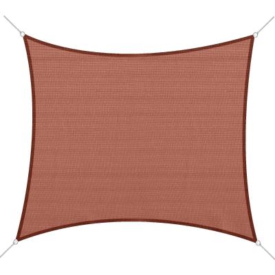 Outsunny Toldo Vela Rectangular 3x4m Sombrilla Cuadrada Polietileno HDPE 185 g/m² para Terraza Jardín Color Rojo