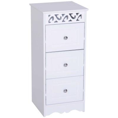 HOMCOM Armario de Almacenamiento para Cocina Comedor Salón Dormitorio Baño 3 Cajones 29.8x29.8x68.5cm