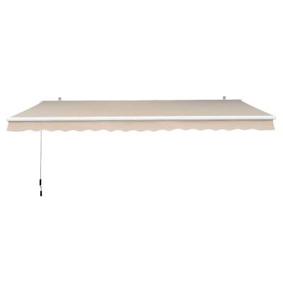 Outsunny Toldo Manual Plegable de Aluminio de 2,95x2,5m para Exterior con Ángulo Ajustable y Manivela para Patio Balcón Jardín Terraza Color Crema