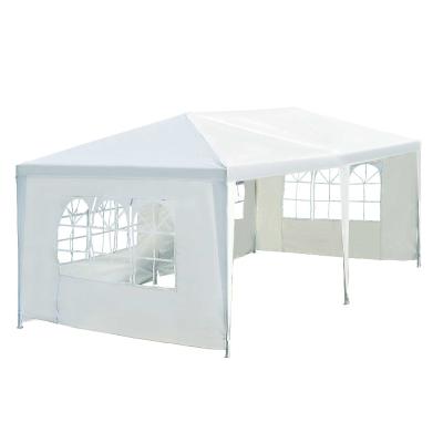 Outsunny Carpa Pabellón de Jardín tipo Gazebo 600x300x255 cm con 4 Paredes Laterales - Acero y Poliéster - Color Blanco