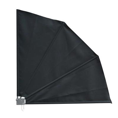 Outsunny Outsuuny Toldo Lateral Plegable de Balcón 120x120 cm en Forma de Abanico Aluminio con Soporte de Pared para Suelo Terraza Patio Gris Oscuro