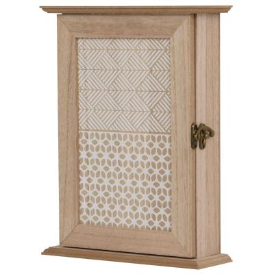 HOMCOM Caja Llavero de Pared tipo Armario de Madera para Llaves con 6 Ganchos Estilo Vintage 20x6.5x26.5cm