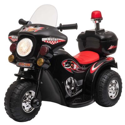 HOMCOM Triciclo Eléctrico para Niños de +18 Meses Diseño Moto Eléctrica Infantil con 3 Ruedas y Batería 6V Funciones de Música 80x35x52 cm Negro