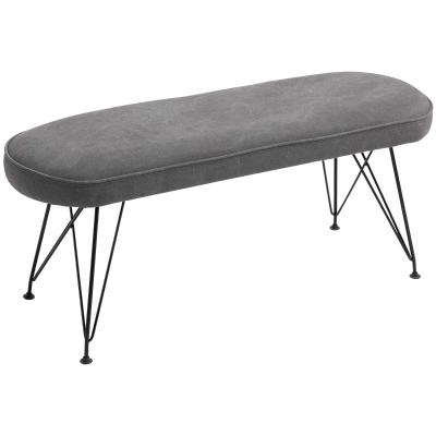 HOMCOM Banco de Cama Otomano Taburete Sofá Acolchado con Patas de Metal Horquilla para Sala de Estar Pasillo Dormitorio 106x35x45 cm Gris