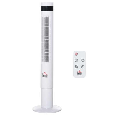 HOMCOM Ventilador de Torre con 3 Modos 3 Velocidades Pantalla LED 12H Temporizador Oscilante de 85° con Mando a Distancia Hogar Oficina Alto 110 cm Blanco