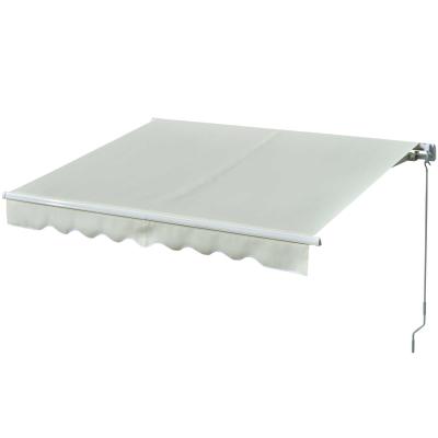 Outsunny Toldo Manual Retráctil con Manivela 250x200 cm de Aluminio Ángulo Ajustable Protección Solar para Ventanas Puertas Balcón Exterior Crema
