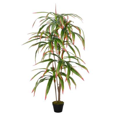 Outsunny Yuca Artificial con Maceta para Jardín Hogar Planta Dracaena de 93 Hojas Decorativa Árbol Sintético Realista Ø18x165 cm Verde