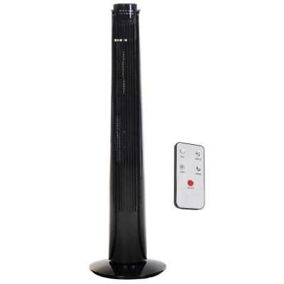 HOMCOM Ventilador Torre con Mando a Distancia y 3 Ajustes de Velocidad de su Ventilador Oscilante en 70 grados Diámetro 27x92cm Negro