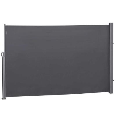 Outsunny Toldo Lateral Retráctil 300x180 cm Pantalla Enrollable Mampara de Privacidad y Protección Solar para Balcón Terraza Color Gris