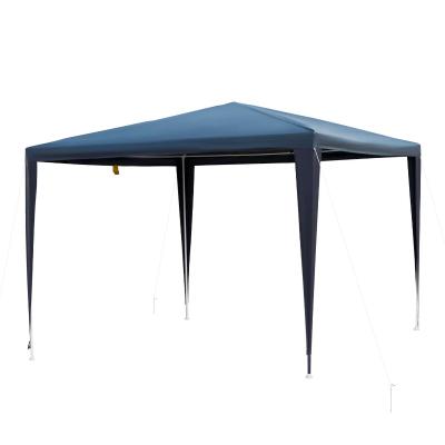Outsunny Carpa Pabellón Desmontable e Impermeable de Jardín 3x3x2,45m Tela polietileno 90g/metro cuadrado - Color Azul