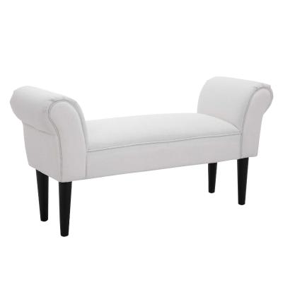 HOMCOM Taburete Pie de Cama Banqueta con Brazos Tapizada tipo Banco de Madera para Dormitorio Salón Recibidor 102x31x51cm Carga 130kg