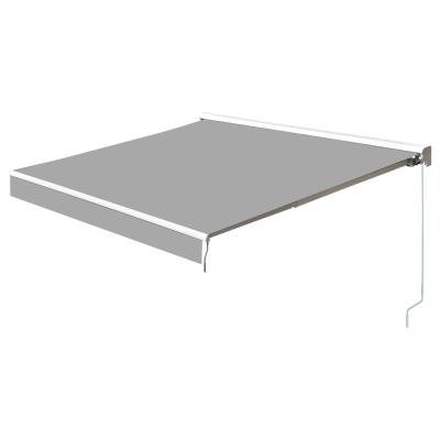 Outsunny Toldo Retráctil de Pared Automático 250x200 cm con Manivela y Mando a Distancia Luces LED Ajustable en Ángulo para Exterior Balcón Jardín Terraza Aluminio Gris