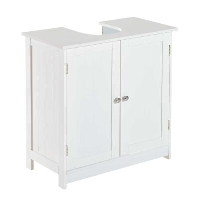 HOMCOM Armario para debajo del Lavabo o Fregadero tipo Gabinete de Almacenaje de Madera Blanca 60x30x60cm