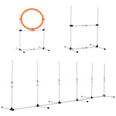 PawHut Set de Entrenamiento de Agilidad para Perros con Bolsa de Transporte Incluida 74,5x66x91 cm Blanco y Naranja