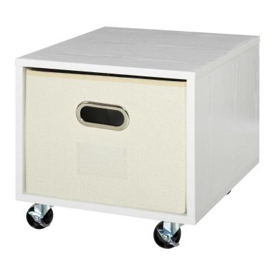 Vinsetto Cajonera Móvil con Caja de Almacenaje de Tela Plegable Cómoda de 1 Cajón para Archivos de Tamaño Convencional Oficina Estudio 36x40x35 cm Blanco