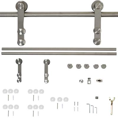 HOMCOM Kit para Puertas Correderas, Herraje Riel para Puertas Corredizas Sistema Carril de Acero Inoxidable con Tornillos Autorroscante y de Expansión Ф2,5x200 cm