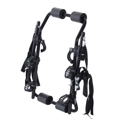 HOMCOM Accesorio Portabicicletas para Portón Trasero Plegable con Correas de Seguridad Soporte de 2 Bicicletas hasta 30kg para la Mayoría Modelos de Coche 75x60x10cm Negro