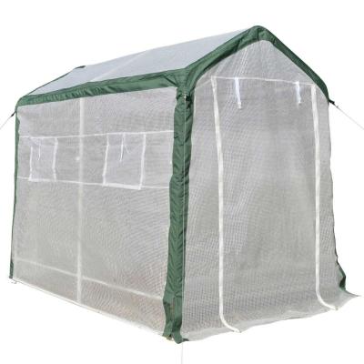 Outsunny Invernadero de Jardín 240x180x200 cm Túnel con 4 Ventanas y Puerta Enrollable para Cultivo de Plantas Flores Verduras Cubierta PE y Marco Acero Blanco